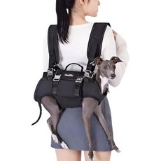 강아지 리프트 하네스 외출 개 산책 간호 애완동물 지지 및 재활 슬링 조절 가능 패딩 통기성 스트랩 소형견용 슬링백 보조 벨트 착용이 간편한, 검정, S