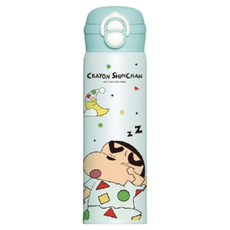 StarR 크레용 신짱 레시 더블 드링크 보온 텀블러, 파자마 신짱, 1개, 500ml