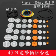 AI電子 40只皮帶輪組合包 多款齒輪 變速箱 玩具機器人 電機塑料齒輪, 1個, Multi-color