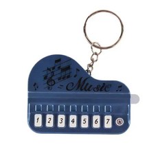 미니 만화 음악 전자 피아노 키 체인 커플 펜던트 열쇠 고리 악기 재미 있은 생일 선물, yellow metal