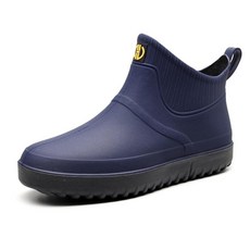Jessie 남성용 레인 부츠 아웃도어 슬립온 방수 미끄럼 방지 고무 앵클 부츠 레인 부츠 블루.