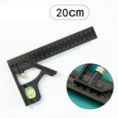 15 20 25 가능한 눈금자 슬라이딩 측정 중심 각도기 모바일 각도 도구 사각형 조정 원형 조합, 20cm, 02 20cm