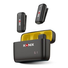 KONIX 無線麥克風 領夾式直播收音麥克風 附防風罩, G2, 黑