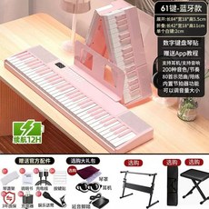 접이식 피아노 88건반 본체 디지털 전자피아노 휴대용 입문용 키 악기 a타입 미디, 1개, G. 핑크 6 61 키 블루투스 모델 피아노 스티커