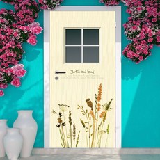 HOOT 현관문 리폼 시트지_빈티지 리프 네츄럴 01 문시트지