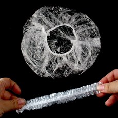 미용 염색 위생 보호용 일회용 비닐 샤워캡 100개입