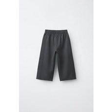 국내배송 자라 ZARA 인터록 엠보싱 텍스트 와이드 레그 팬츠 - 다크 앤트러사이트 그레이 970693