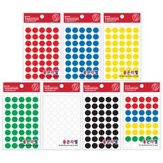 (예현)칼라 원형스티커 3001 분류용 라벨 16mm 견출지 원, 검정