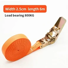 자동차 및 트럭용 헤비 듀티 금속 버클 타이다운 카고 스트랩 - 안전한 수하물 화물 운송을 위한 강력한 래칫 벨트, 6m