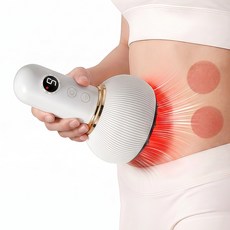 흡착식 괄사 마사지기 무선 진공 온열 안마기 부항 마사지기 흡입 진공 9단계 조절, 화이트