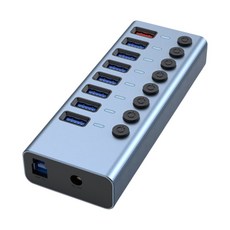 易控王 USB3.0集線器 11/8/5孔 12V外接電源 獨立開關 LED, 40-726-02, 1個