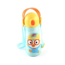 릴팡 더보틀 몰리 원터치어깨끈 이중 스텐 빨대 물통, 뽀로로, 단품, 1개