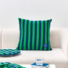 [모던하우스 인천점] 마켓 스트라이프 테리 쿠션커버 블루그린 50x50 -[EM0926040]