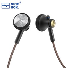 Nicehck EB2S 유선 오픈형 이어폰 하이파이, 블랙 3.5mm J045