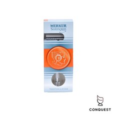 【CONQUEST】德國 Merkur 23C 長柄安全雙刃刮鬍刀 新手入門推薦款 贈Derby國際刀片 父親節禮物, 1個, 刮鬍刀