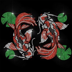 1개 유리 핫픽스 라인스톤 다리미 부착형 아플리케 의상 액세서리 (옷 가방 바지 물고기 모양) 297x210mm, 혼합색