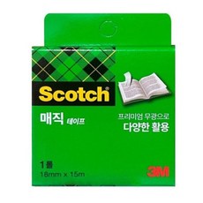 스카치 매직테이프 810R 리필 18mm x 15m, 반투명, 1개