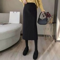 여성 밴딩 골지니트 스커트 H 미디스커트 롱스커트 enj+072cl