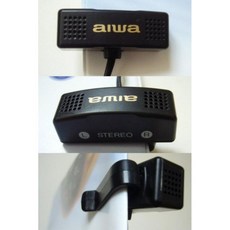 愛華 AIWA 原裝雙聲道領夾式麥克風，適用電腦 MD 錄音筆 採訪筆 擴大機 廣播設備 語音聊天 小蜜蜂, 黑色