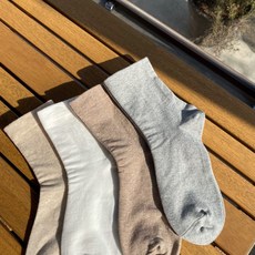 러브앤삭스 여성용 조임없는 무압박 무지양말 당뇨양말 5켤레 세트, 코코아, 5개