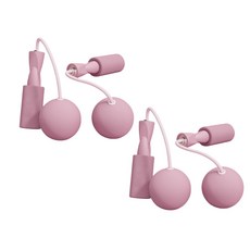 유니팡 홈트레이닝 다이어트 층간소음 실내 무소음 줄없는 노라인 빅볼 줄넘기 2개입, 핑크, 1세트