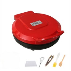 초대형 양면 팬케이크 베이킹 자동 전기 누룽지팬 누룽지기계, 30 cm M사이즈 2.5cm 선물세트 레드