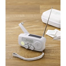 3COINS 急難救災收音機 手搖太陽能USB充電 防災應急必備 灰色, 灰, 2513/HC101