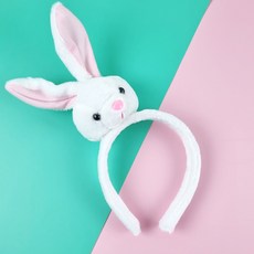 동물 인형 머리띠 생일 파티 놀이공원, 1개, B2.토끼인형-흰색