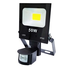 感應王 HC-850A 50W 微波感應投光燈, 黑殼-白光, 1個