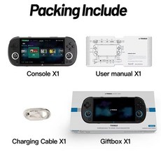 트리무이 스마트 프로 휴대용 게임 콘솔 레트로 96인치 IPS 화면 리눅스 시스템 RGB, No Card 0 Games, Bla