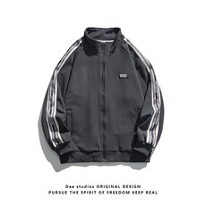 Dee studios편지 문자열 로고 스탠드 칼라 캐주얼 스포츠 코트 남성과 여성2022봄에 새로운 학생 착용