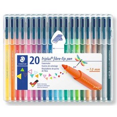 施德樓 STAEDTLER Triplus三角彩繪筆20色組 - 德國品牌 色彩鮮豔 安全無毒, 1個