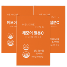 빈혈 고함량 어지럼증 도움 영양제 체내흡수 철분제, 90정, 3개