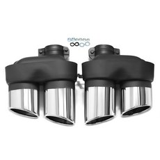 배기음튜닝 머플러 아우디 A6 A7 C8 S6 쿼드 팁 스테인레스 스틸 배기 파이프 테일 튜닝용, [02] Silver