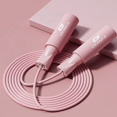 초고속 베어링 줄넘기 와이어 크로스핏 꼬임방지 길이조절 고급형, 핑크, 1개