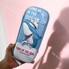 THE아이제이 EVA 2단 입체 캐릭터 필통, 1개, 선장상어