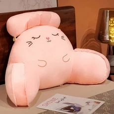 침대 옆 소프트 백 대형 등받이 허리 쿠션 사무실 꽃무늬 베개 의자 장식, 핑크