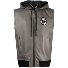 빌리어네어 가죽 후드 집업 베스트