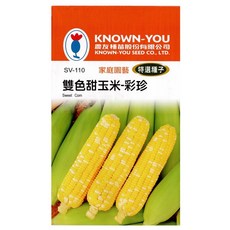 農友種苗 KNOWN-YOU 雙色甜玉米-彩珍 家庭園藝特選種子，色彩鮮豔，口感香甜，適合家庭種植, 1個