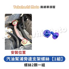 【高橋車部屋】JET SR 鈦螺絲組 (胸蓋螺絲6顆/組) 車殼螺絲 改裝, 1個, 33.汽油幫浦旁邊支架螺絲【1組】