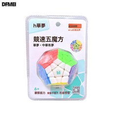 DFMEI 華夢魔方 專業競技比賽專用 速擰順滑手感三階兒童異形百變魔尺, 1個, 五魔魔方(吸卡裝):如圖