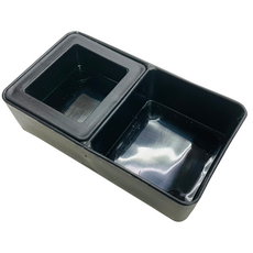 爬蟲用品 2合1 防逃食水盆 雙格設計 飼料飲水盆 蜥蜴 蛇 飼養餵食盆, 1個