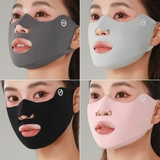 戶外運動冰絲防曬口罩 跑步高爾夫專用 掛耳露嘴鼻透氣面罩 UPF50防紫外綫 冰感降溫 親膚透氣 可水洗, 1個, 漏口鼻-運動易呼吸【隨機1個】