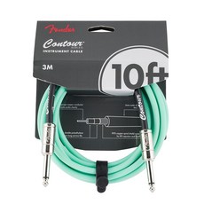 Fender 컨투어 악기 케이블 기타 액세서리 스트레이트/스트레이트 씨폼 그린 3m(10피트)_160869, Seafoam Green