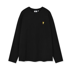와키윌리 남녀공용 긴소매 티셔츠 베이직 타이포 롱슬리브 블랙 MG2403LT01BK