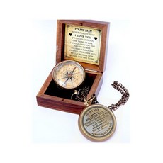 황동 나침반 | 나무 상자가 있는 나의 아들 엄마와 아버지와 졸업식 선물 세례 확인 어린이 손자에게(내 나침반에게), To My Son Compass
