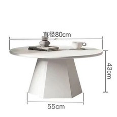 椿嶼 巖闆茶幾 小戶型酒店沙發邊幾角幾民宿賓館陽臺茶幾商用洽談小圓桌, 80白大號茶几, 1個