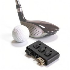 LXU 휴대용 포켓 3in1 휴대용 골프채 브러쉬 아이언 그루브 클리너, 1개, 검정색