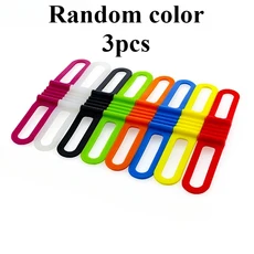 3pcs 사이클링 라이트 홀더 자전거 핸들 바 실리콘 스트랩 밴드 전화 고정 탄성 타이 로프 토치 손전등 붕대, 노란색