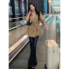 더블버튼 여성 숏 자켓 간절기 아우터용 트렌치코트